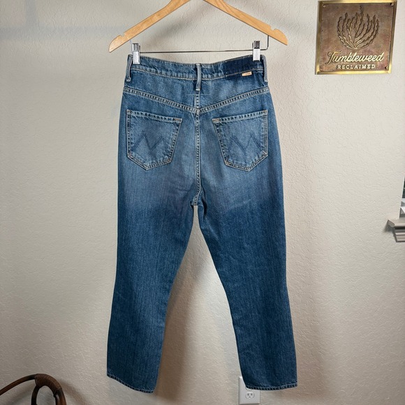 MOTHER The Dazzler Shift Crop Jeans Mid Wash Sin And Suffer Size 29 - Picture 11 of 13
